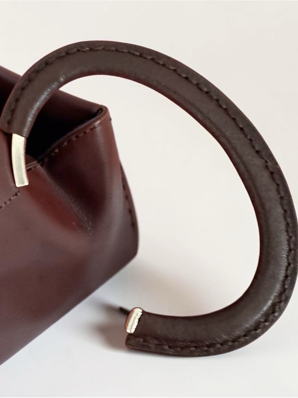 NWOT Saint Laurent Brown Leather Cuff Bracelet with Silver Accents